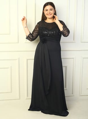 Abiye Elbise - Siyah - By Saygı