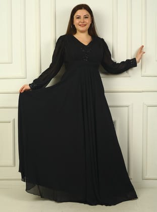 Abiye Elbise - Siyah - By Saygı