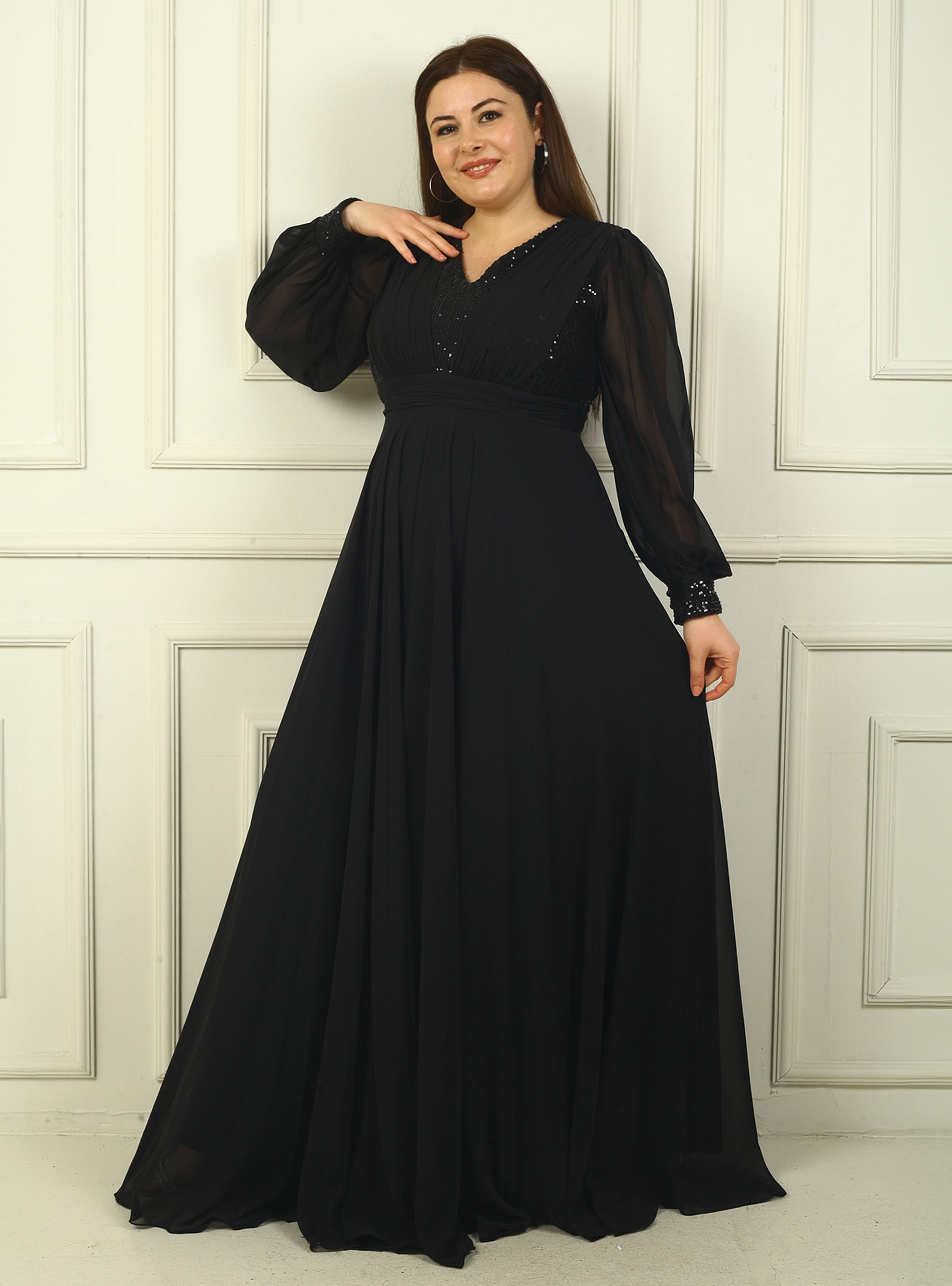 Abiye Elbise - Siyah - By Saygı - Resim 2