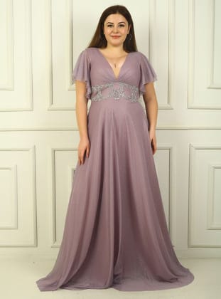 Abiye Elbise - Lila - By Saygı