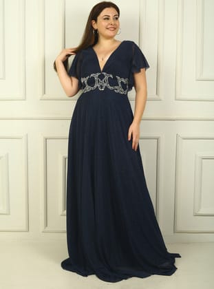 Abiye Elbise - Lacivert - By Saygı