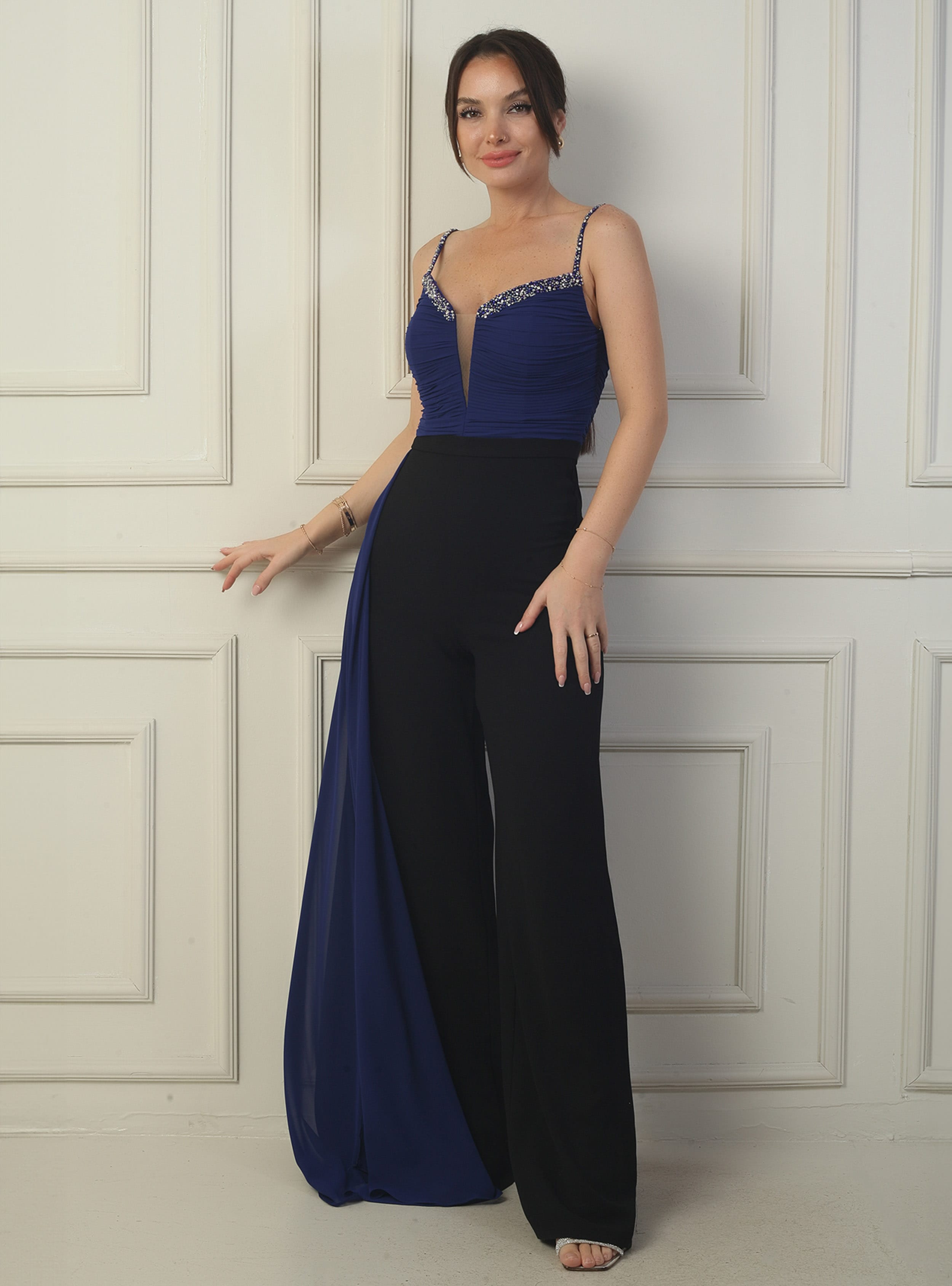 Abiye Elbise - Siyah - saks - By Saygı - Resim 2