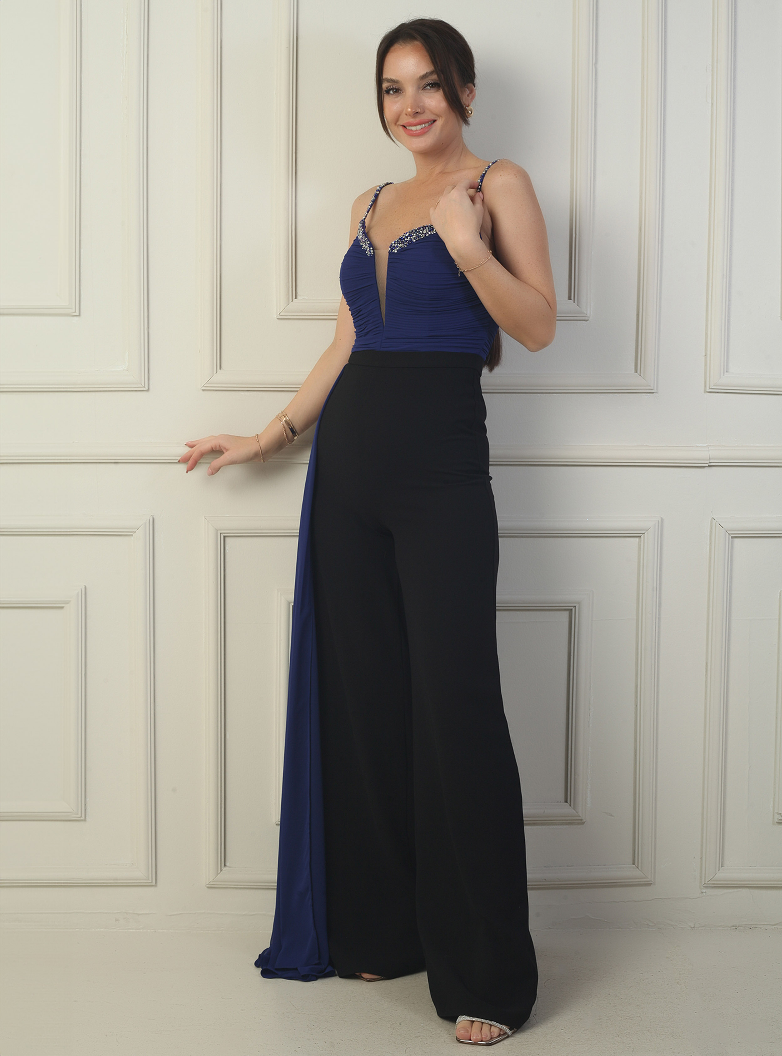 Abiye Elbise - Siyah - saks - By Saygı - Resim 3