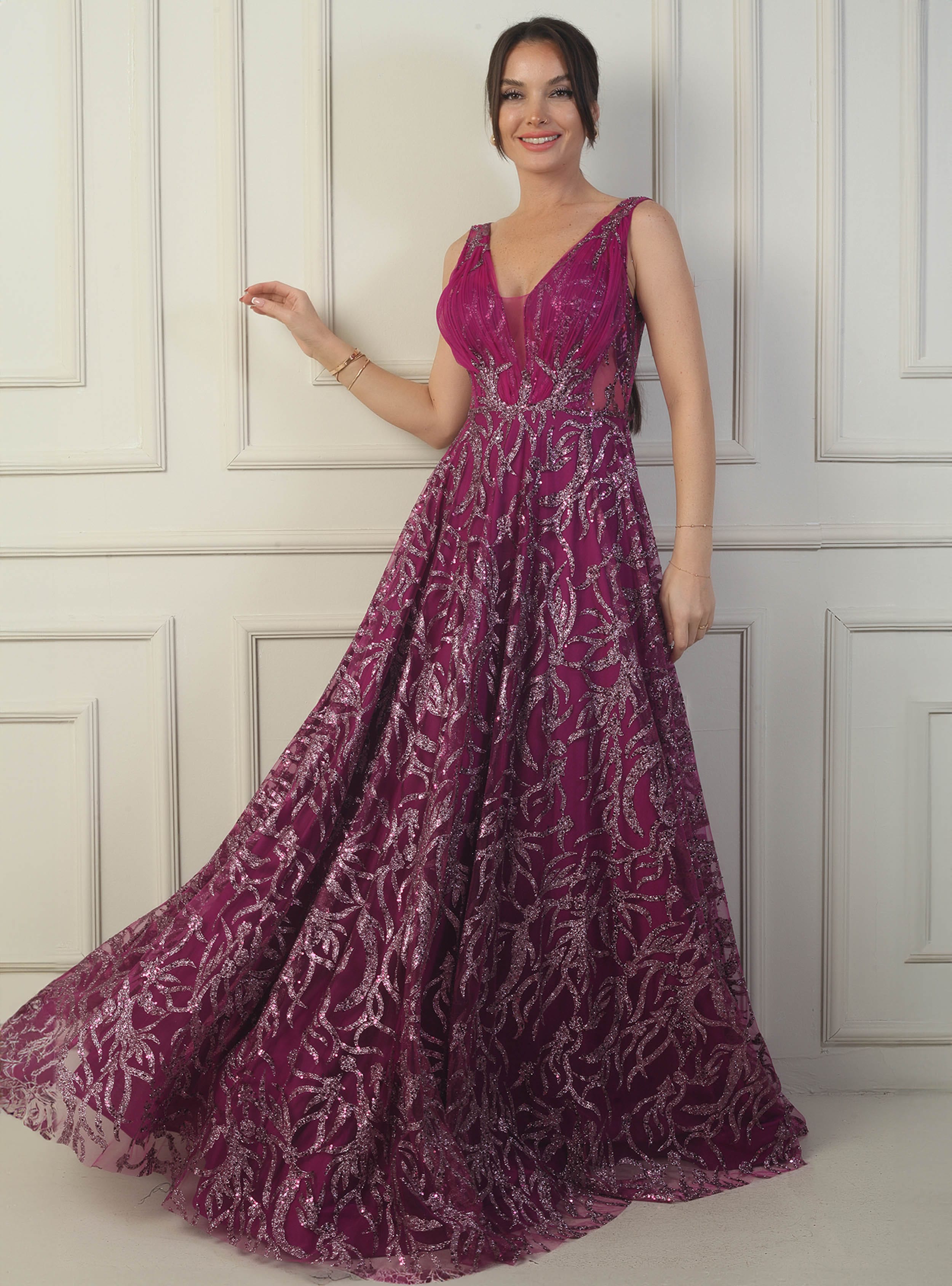 Abiye Elbise - Fusya - By Saygı - Resim 3