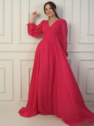 Abiye Elbise - Fusya - By Saygı