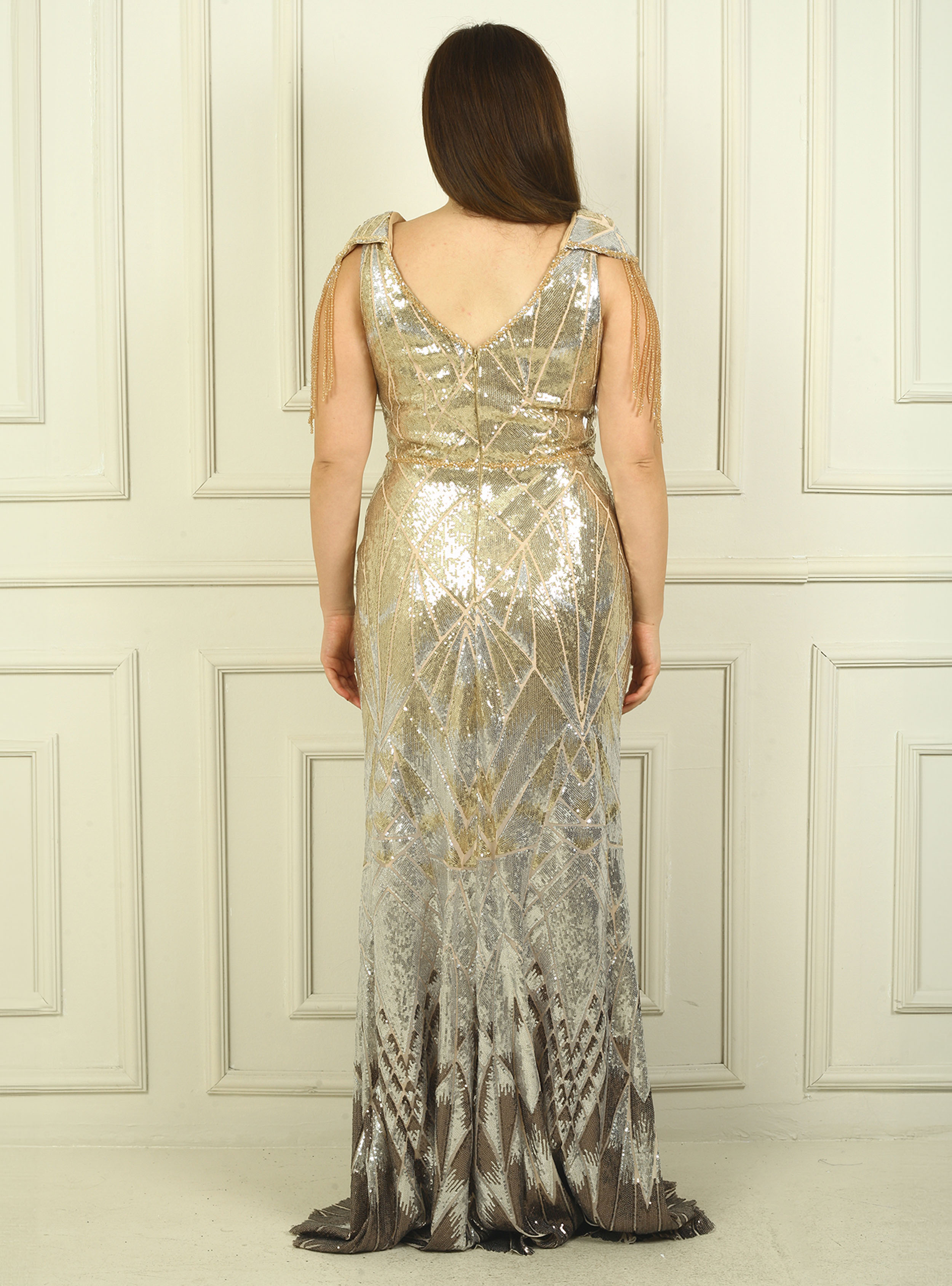 Abiye Elbise - Gold rengi - By Saygı - Resim 4
