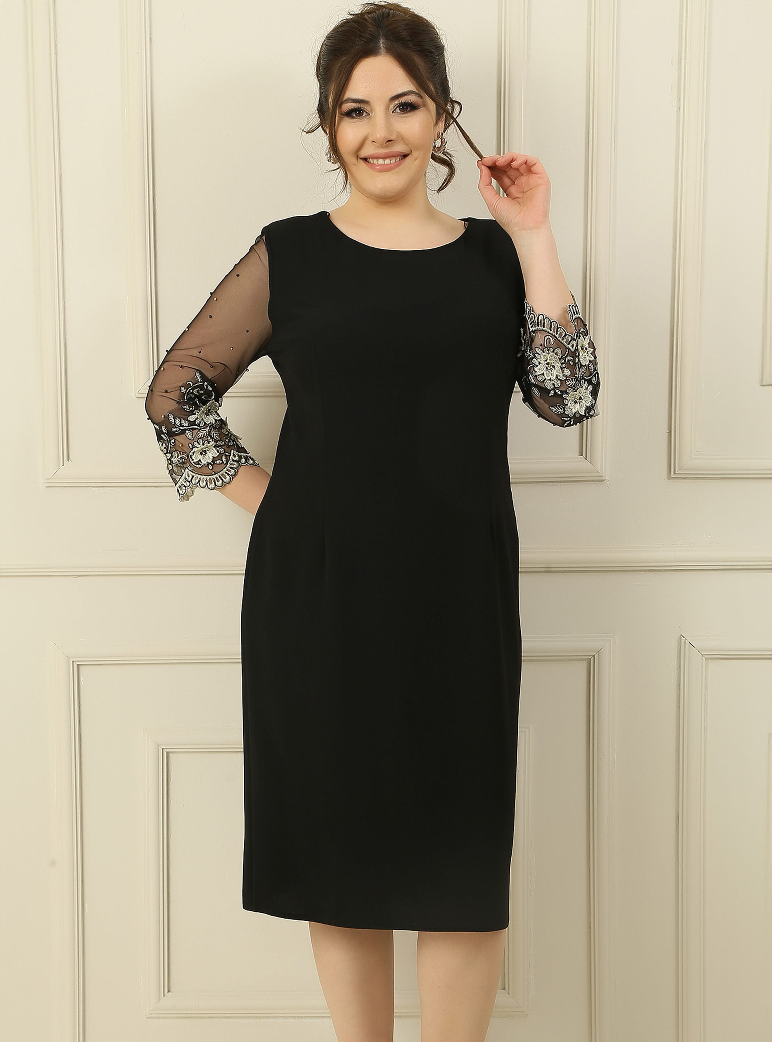 Abiye Elbise - Siyah - By Saygı - Resim 3