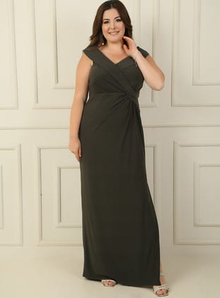 Abiye Elbise - Haki - By Saygı