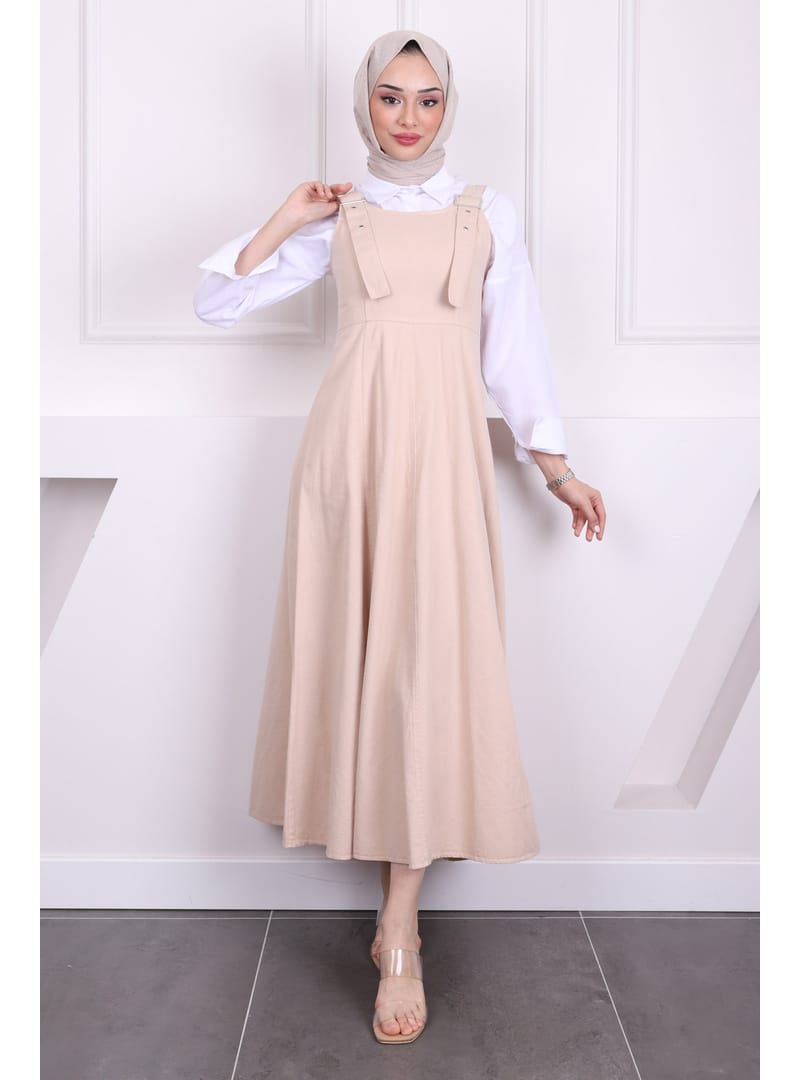 Bej Fermuar Detaylı Gabardin Jile - Resim 3