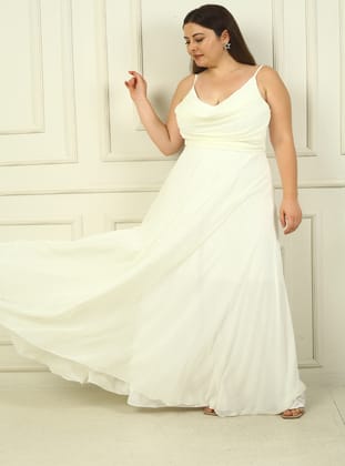 Abiye Elbise - Ekru - By Saygı