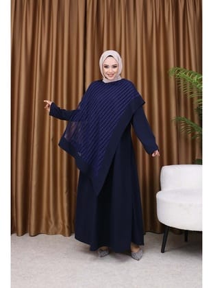 FİLELİ ELBİSE Lacivert