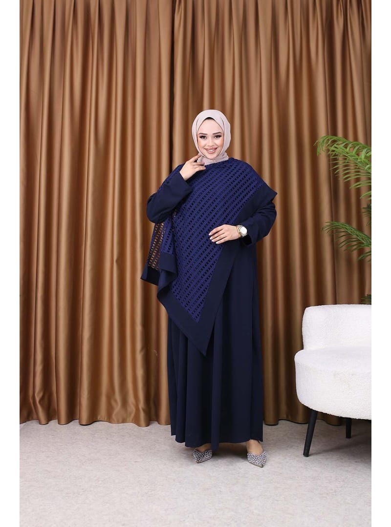 FİLELİ ELBİSE Lacivert - Resim 2