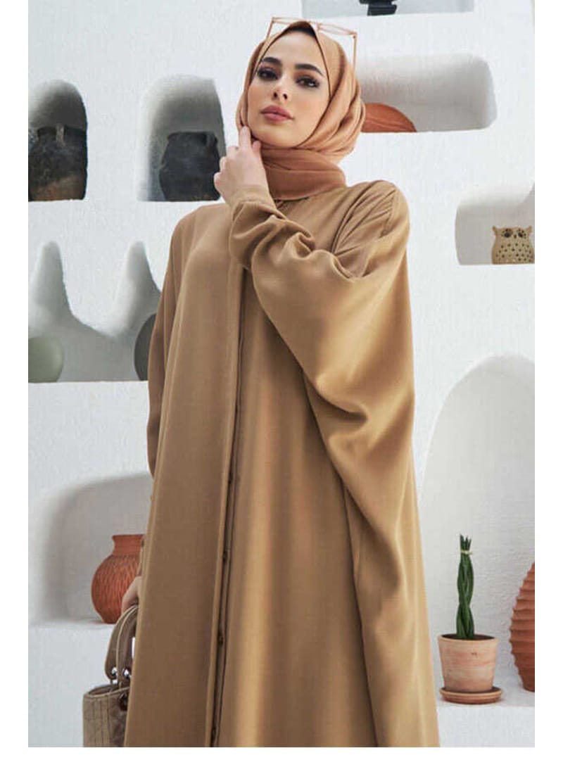 6571-Krep Abaya Büsküvit - Resim 4