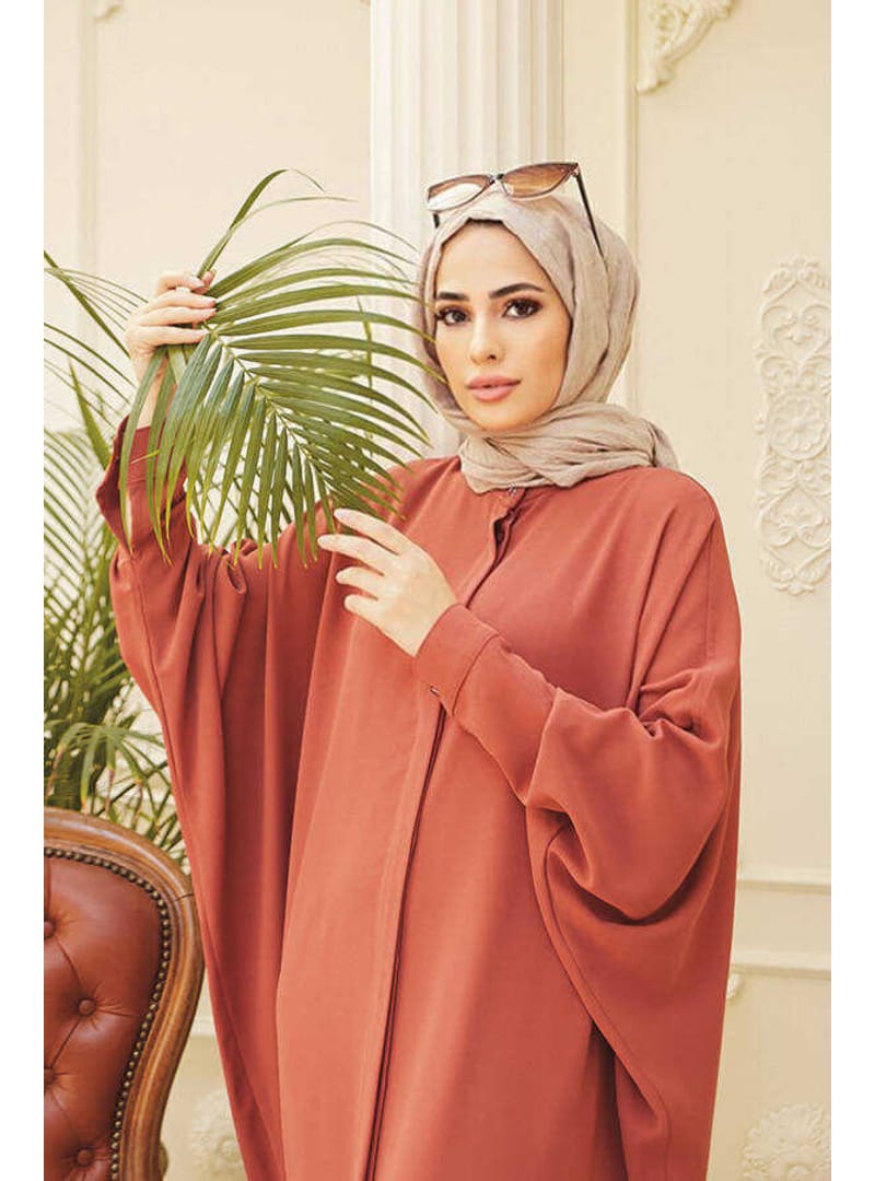 6571-Krep Abaya Kiremit - Resim 2