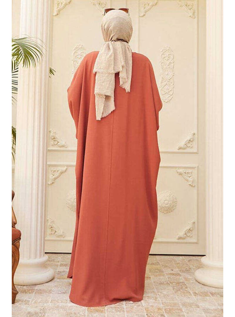 6571-Krep Abaya Kiremit - Resim 4