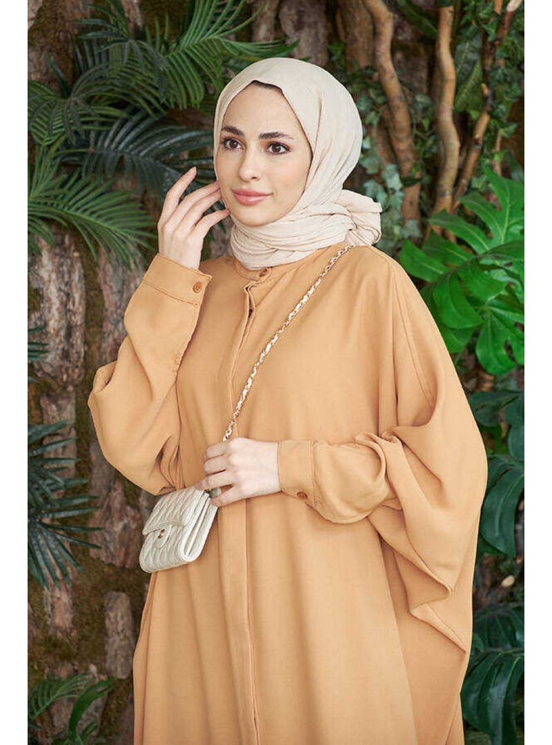 6571-Berlin Abaya Camel - Resim 3