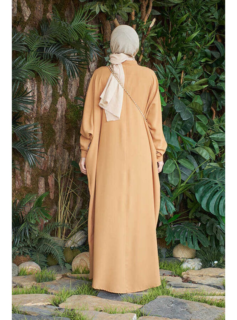 6571-Berlin Abaya Camel - Resim 4