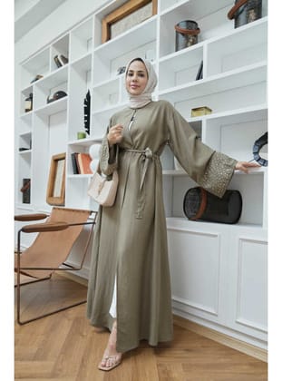 6642-Parça Boya Tensel Abaya Haki