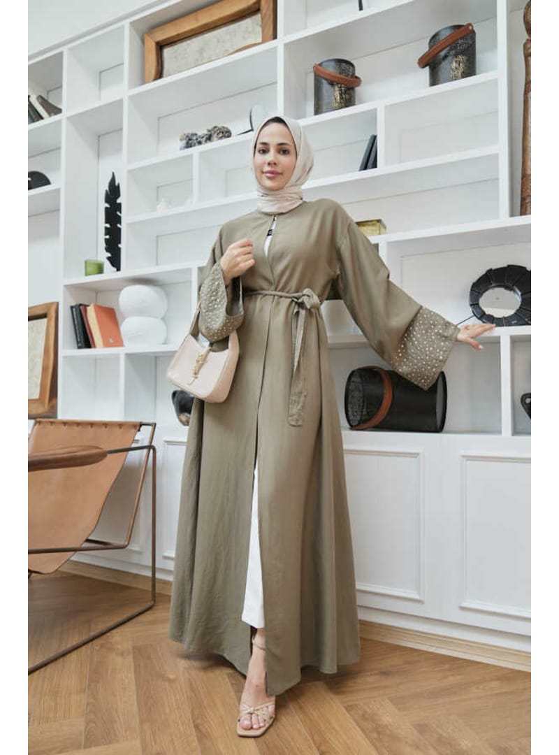 6642-Parça Boya Tensel Abaya Haki - Resim 2