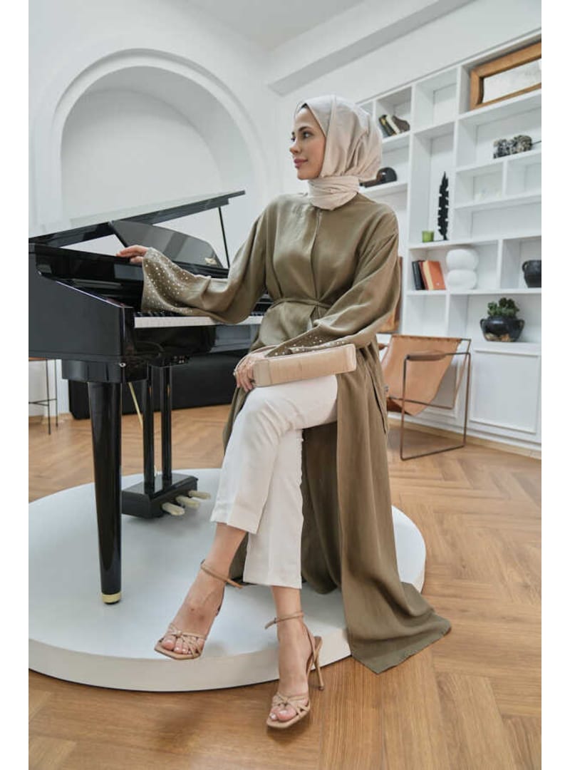 6642-Parça Boya Tensel Abaya Haki - Resim 3
