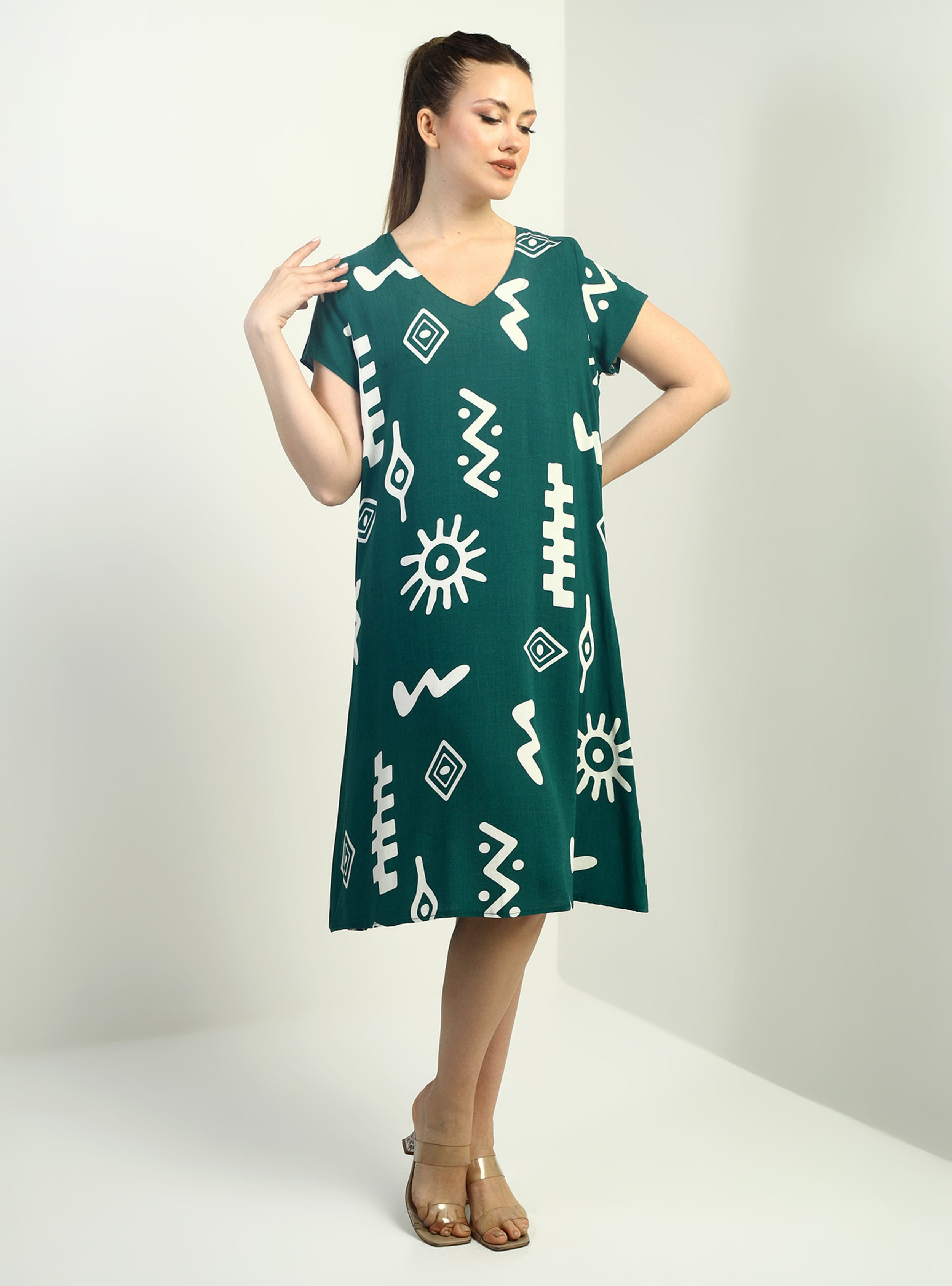 Abiye Elbise - Yesil - By Saygı - Resim 3