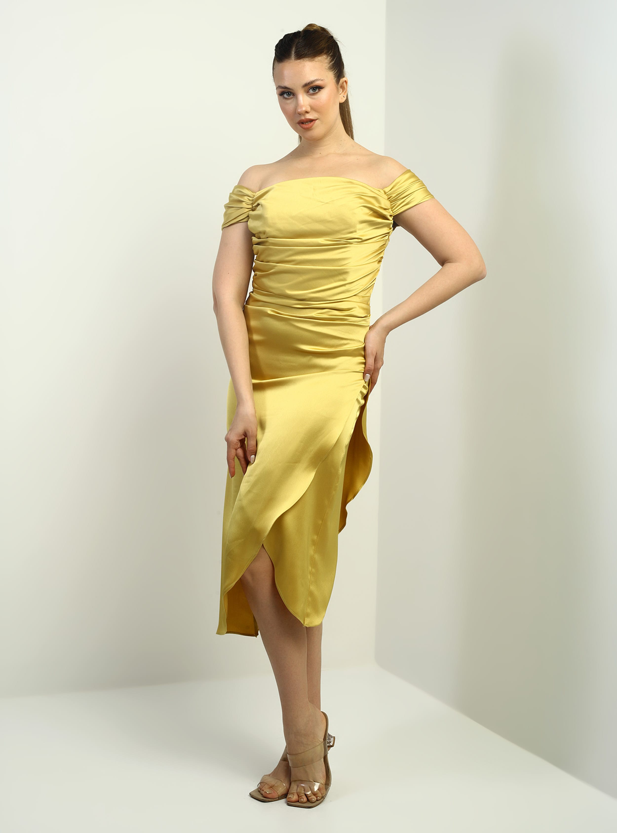 Abiye Elbise - Sari - By Saygı - Resim 2