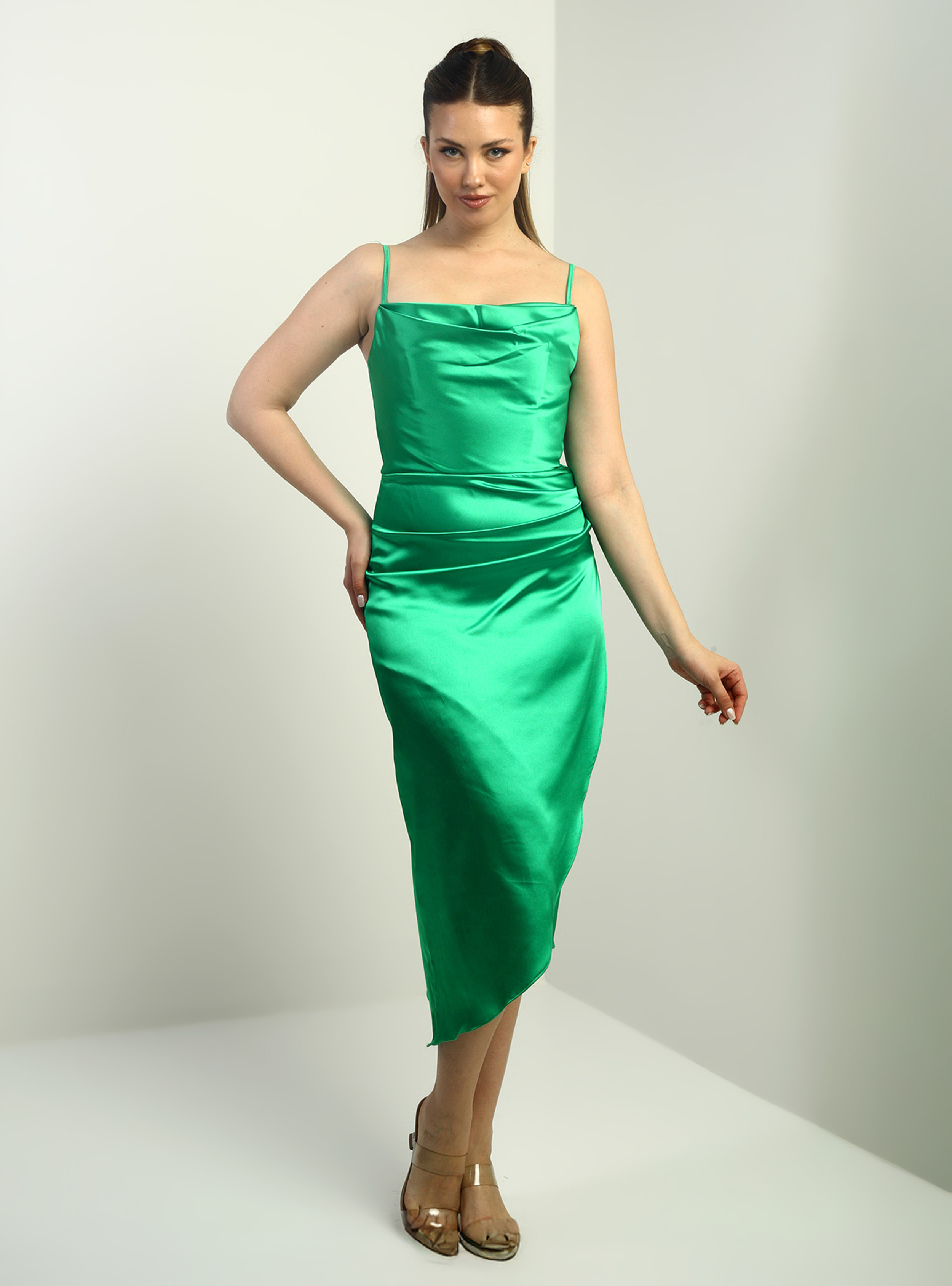 Abiye Elbise - Yesil - By Saygı - Resim 2
