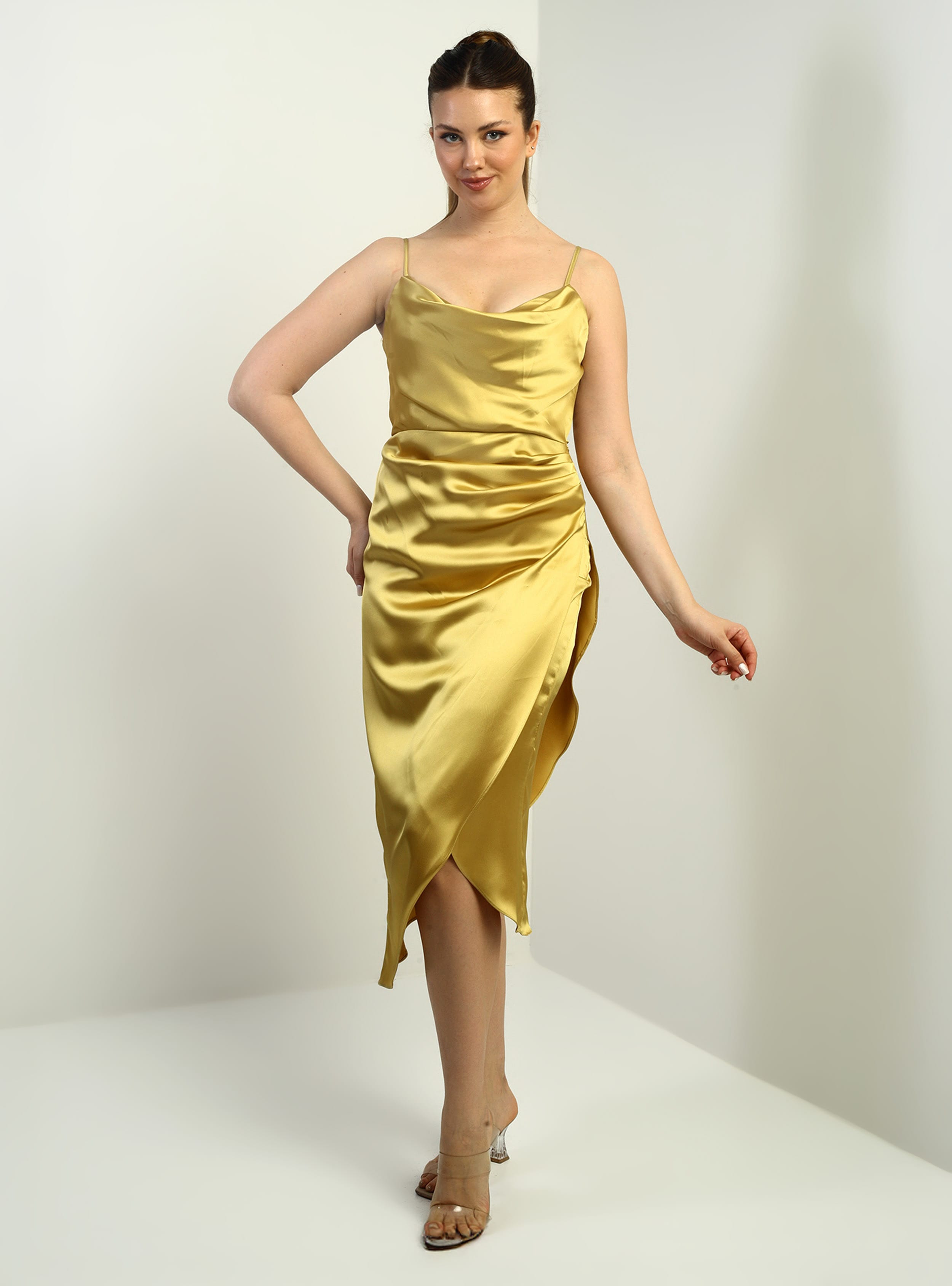 Abiye Elbise - Sari - By Saygı - Resim 2