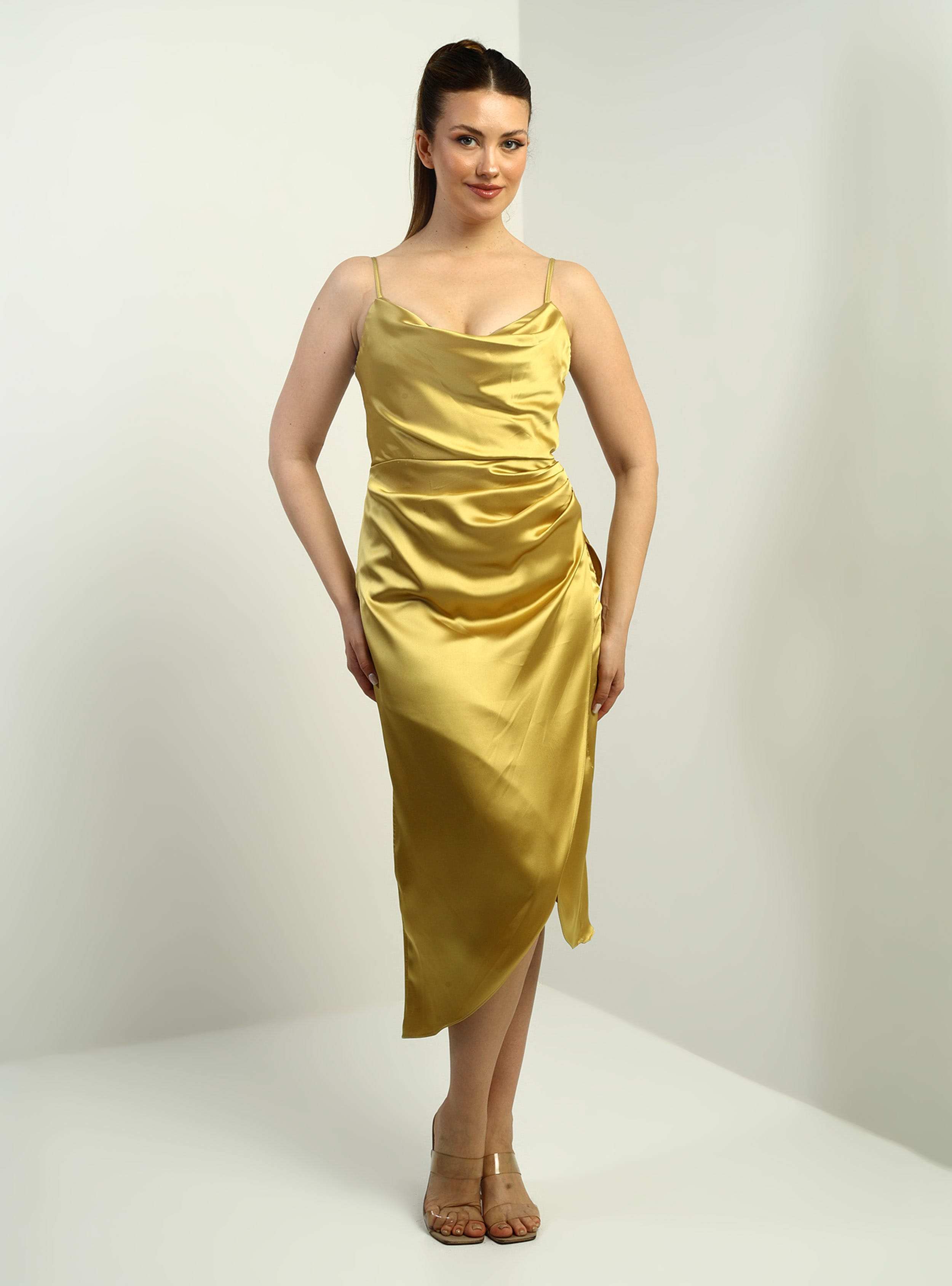 Abiye Elbise - Sari - By Saygı - Resim 3