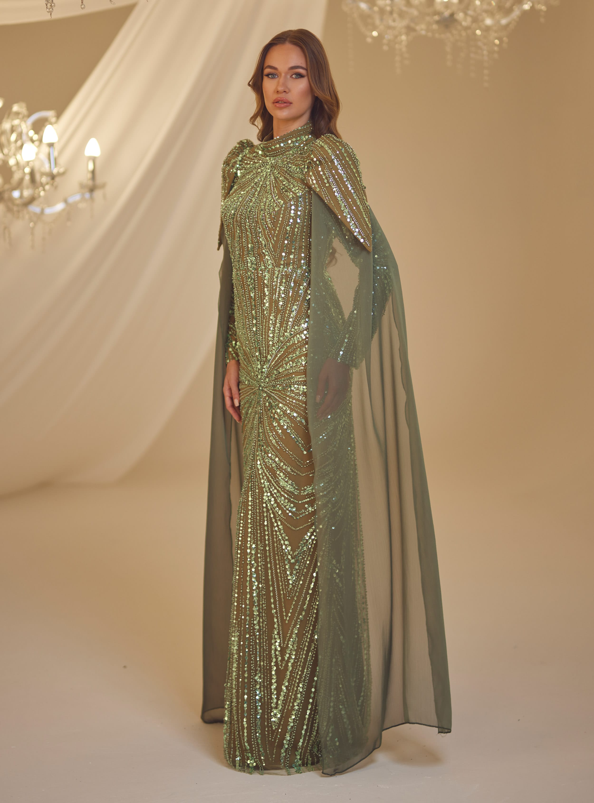 IŞIL ABİYE - Yeşil- Burak Baran Fashion - Resim 2