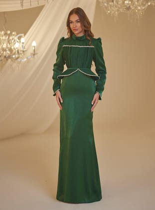 EFSUN ABİYE - Zümrüt Yeşili- Burak Baran Fashion
