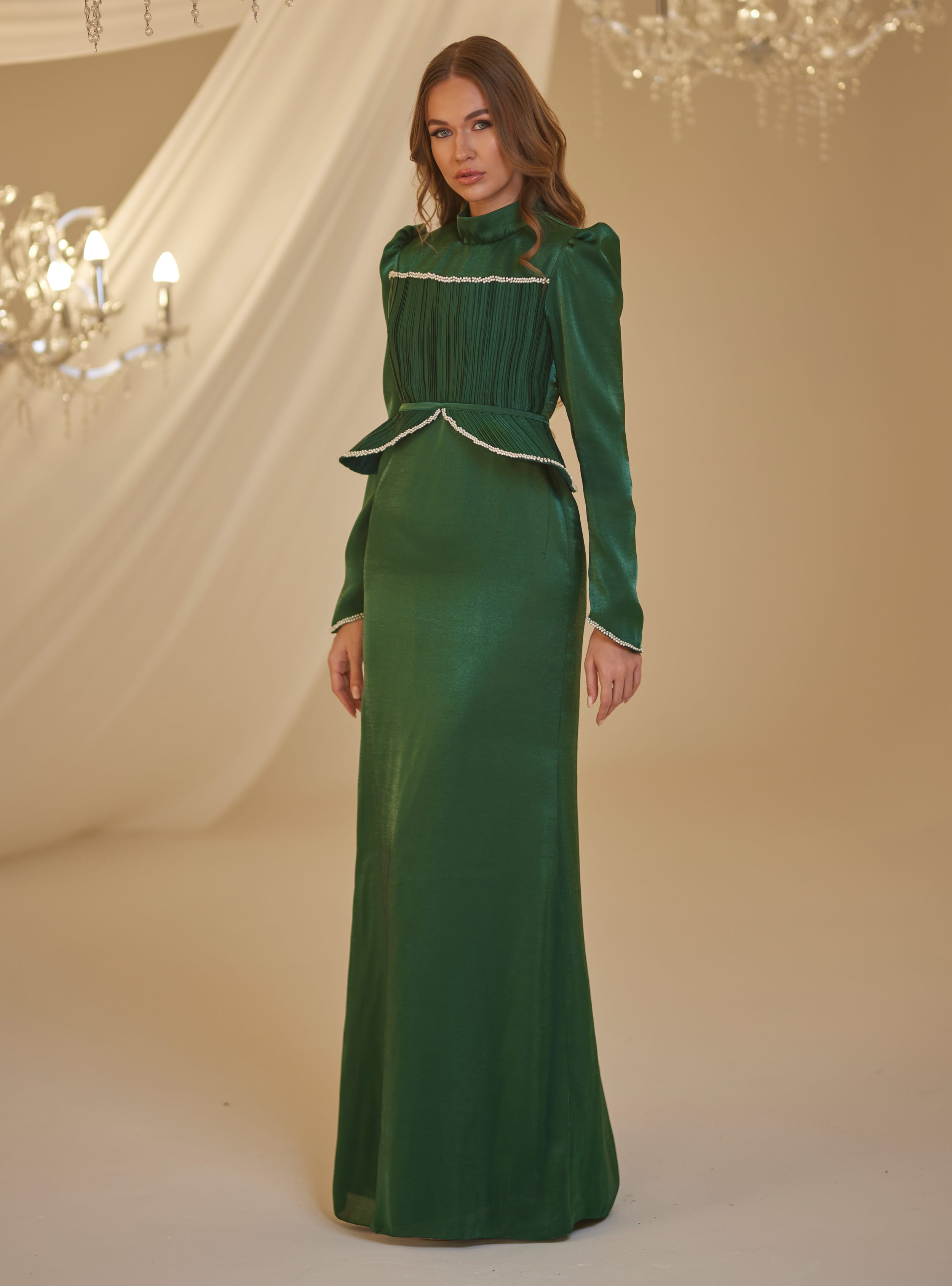 EFSUN ABİYE - Zümrüt Yeşili- Burak Baran Fashion - Resim 3