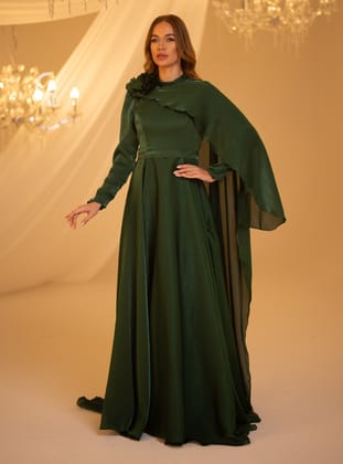 DURU ABİYE - Zümrüt Yeşili- Burak Baran Fashion