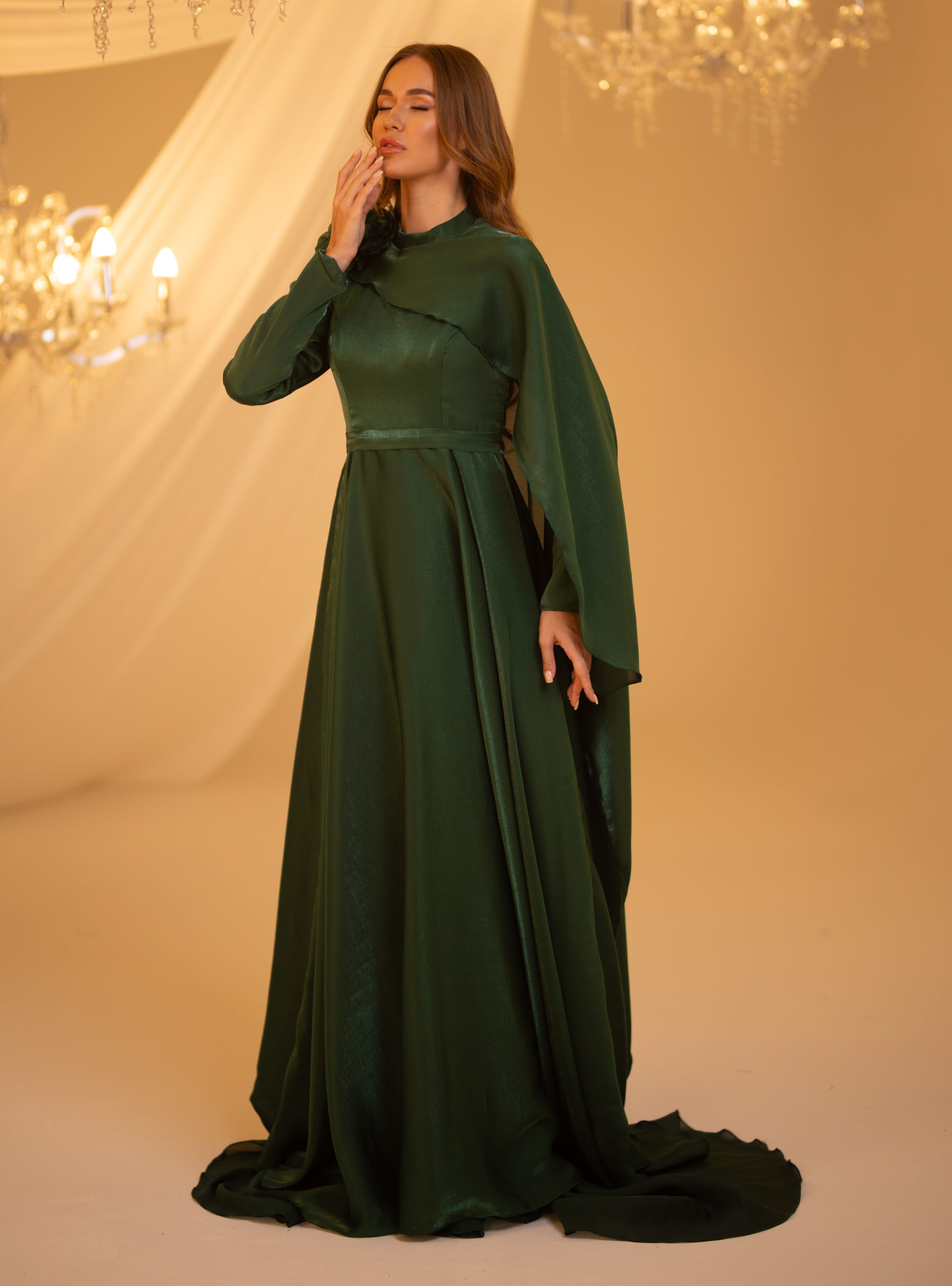 DURU ABİYE - Zümrüt Yeşili- Burak Baran Fashion - Resim 3