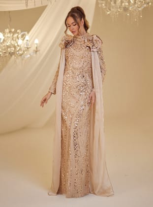 MİHRİMAH ABİYE - Gold rengi - Burak Baran Fashion