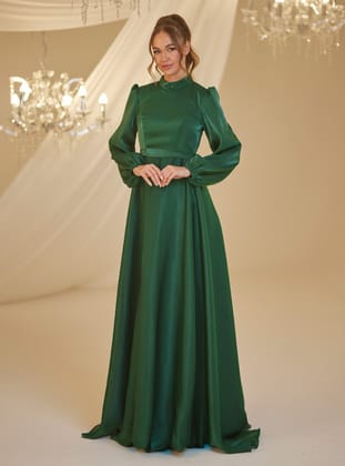 FEYZA ABİYE - Zümrüt Yeşili - Burak Baran Fashion