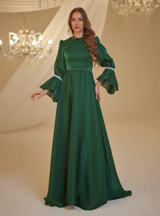 İNCİ ABİYE - Zümrüt Yeşili - Burak Baran Fashion