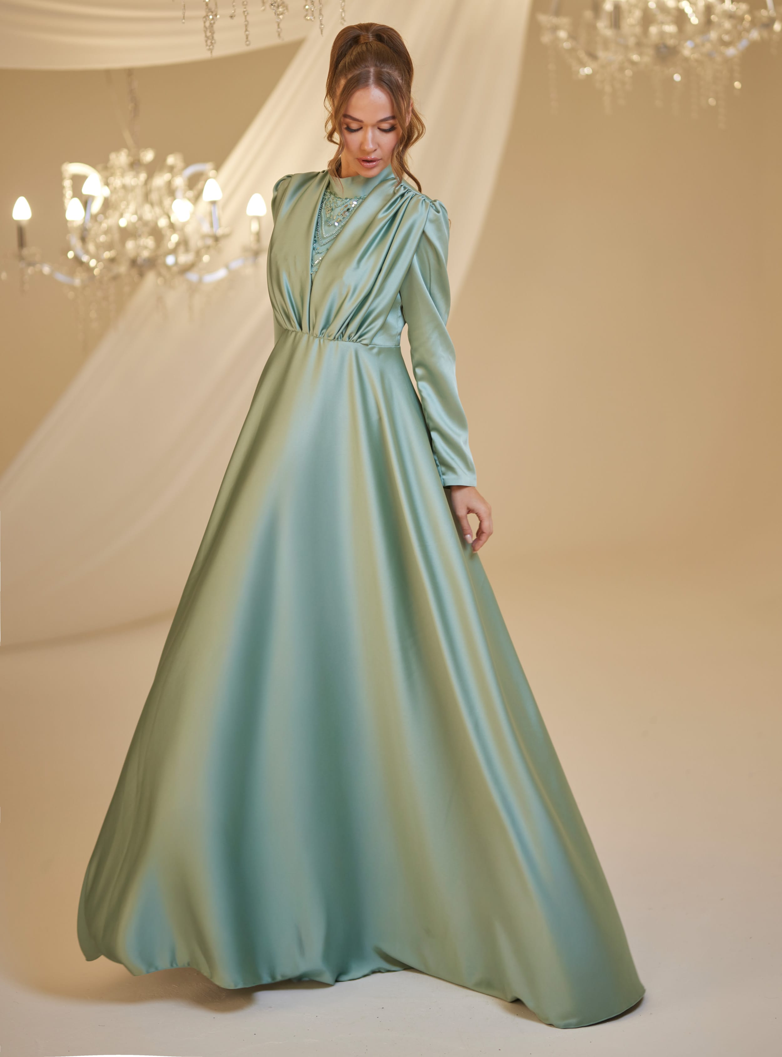 ELİF ABİYE - Mint Yeşili - Burak Baran Fashion - Resim 2