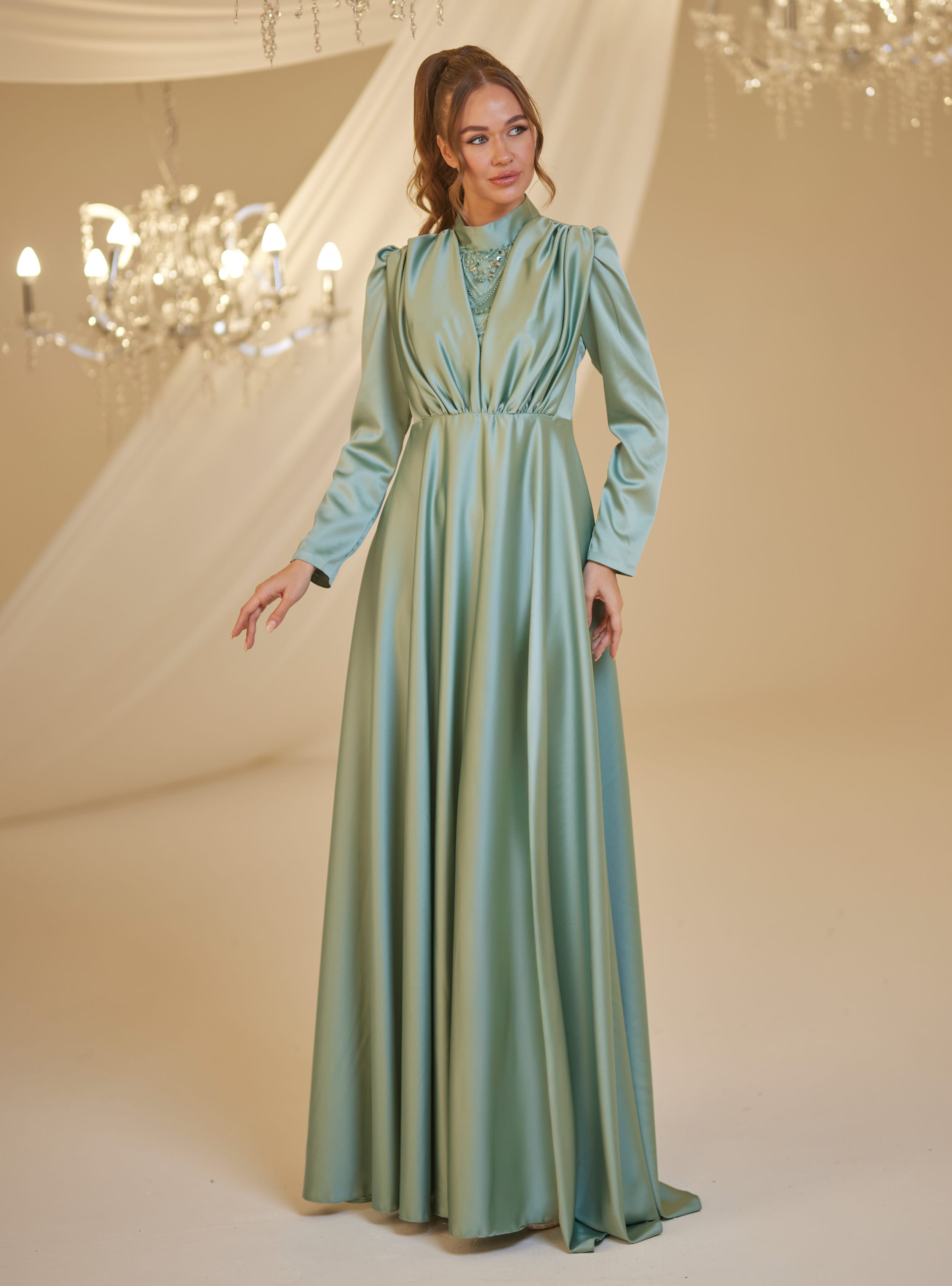 ELİF ABİYE - Mint Yeşili - Burak Baran Fashion - Resim 4