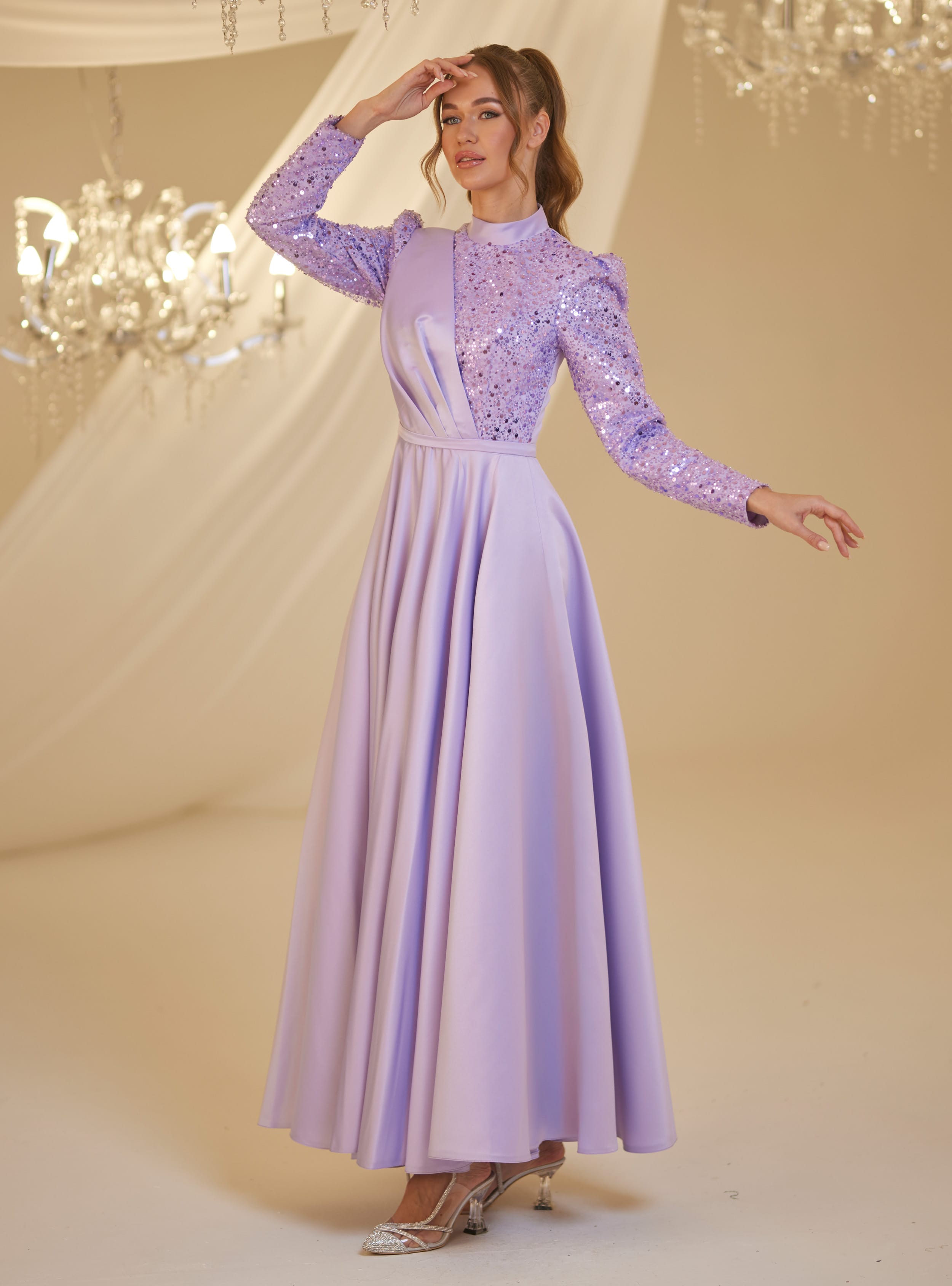 PAYET ABİYE - Lila - Burak Baran Fashion - Resim 2