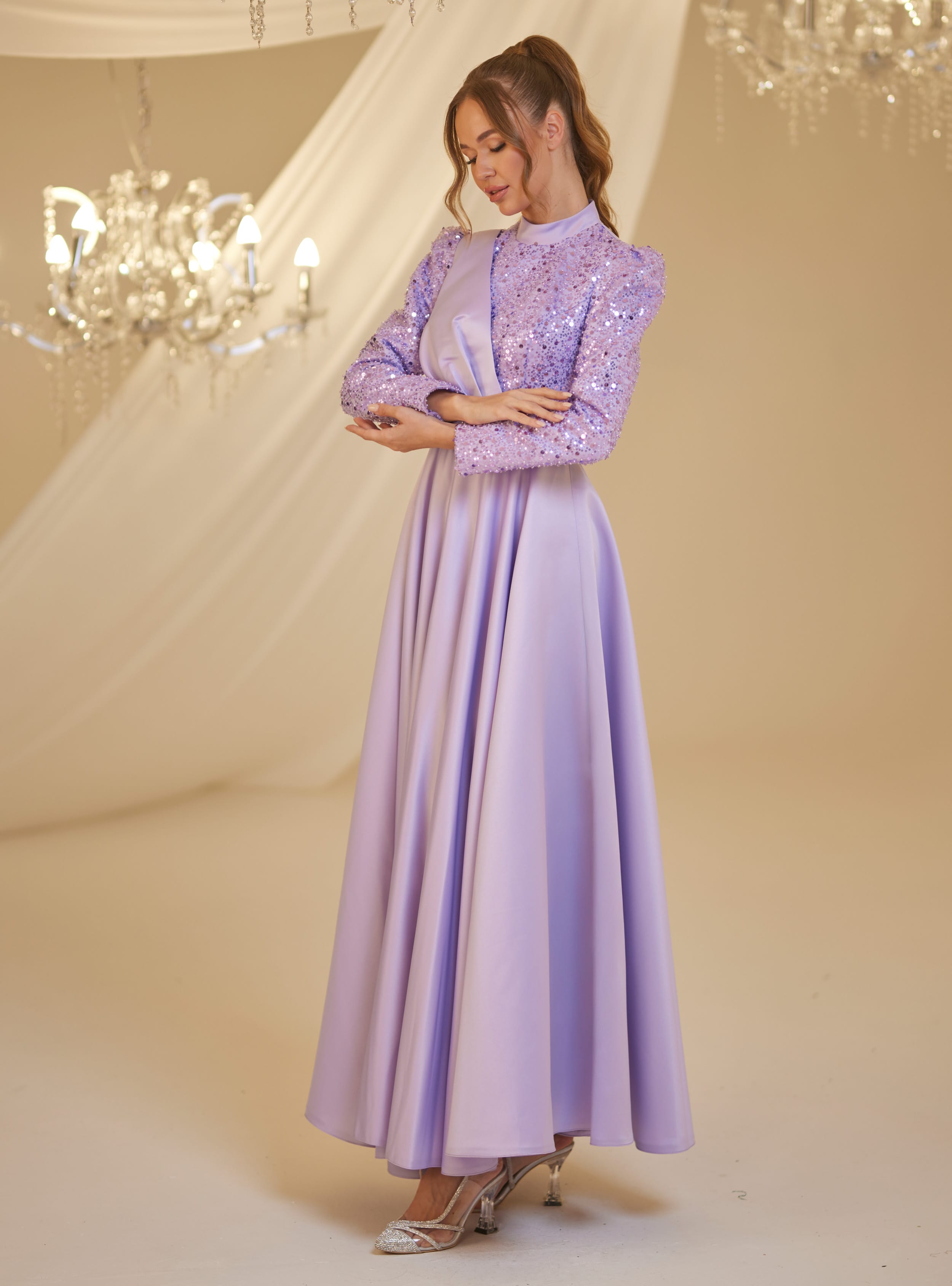 PAYET ABİYE - Lila - Burak Baran Fashion - Resim 3