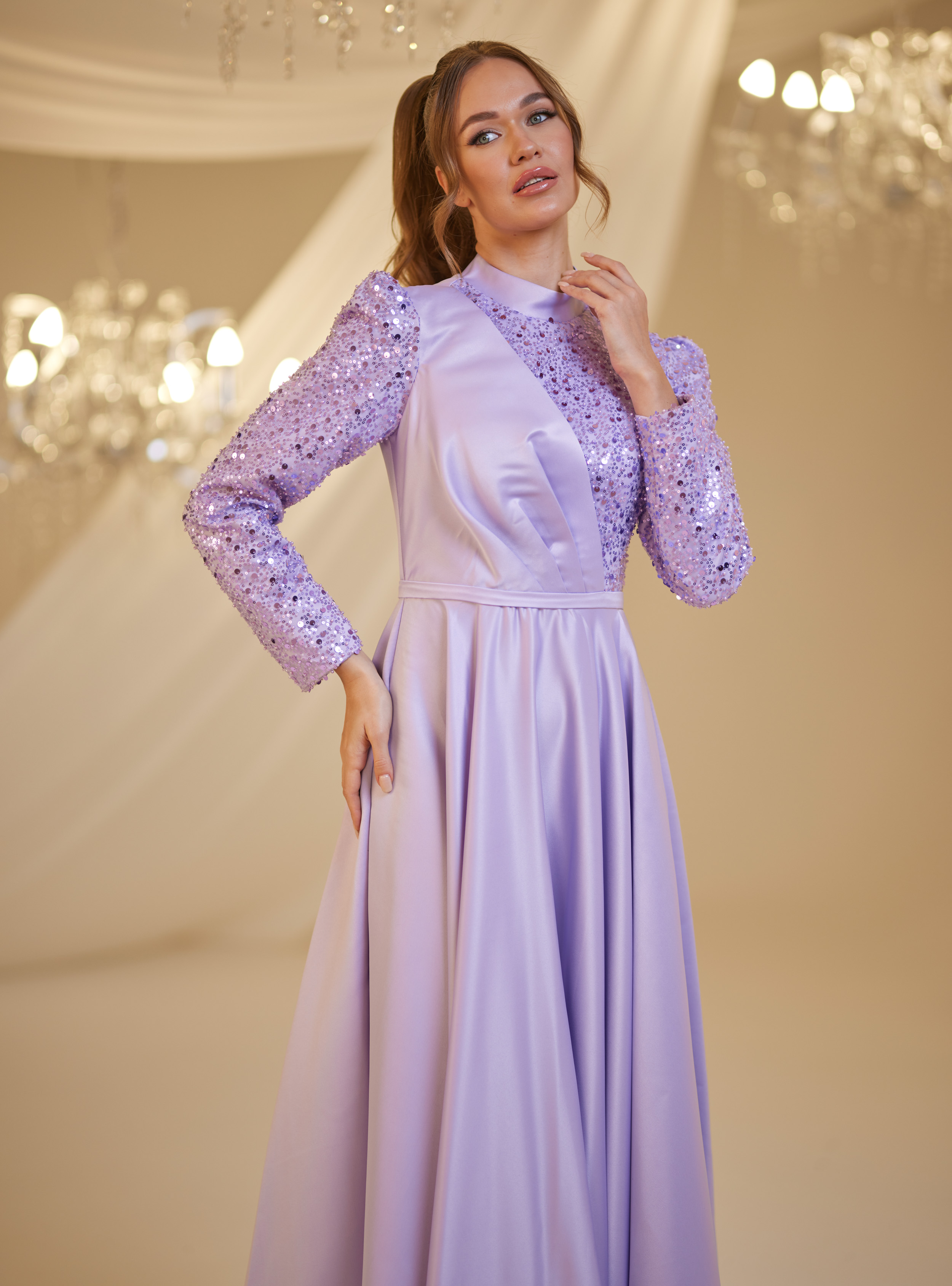 PAYET ABİYE - Lila - Burak Baran Fashion - Resim 4