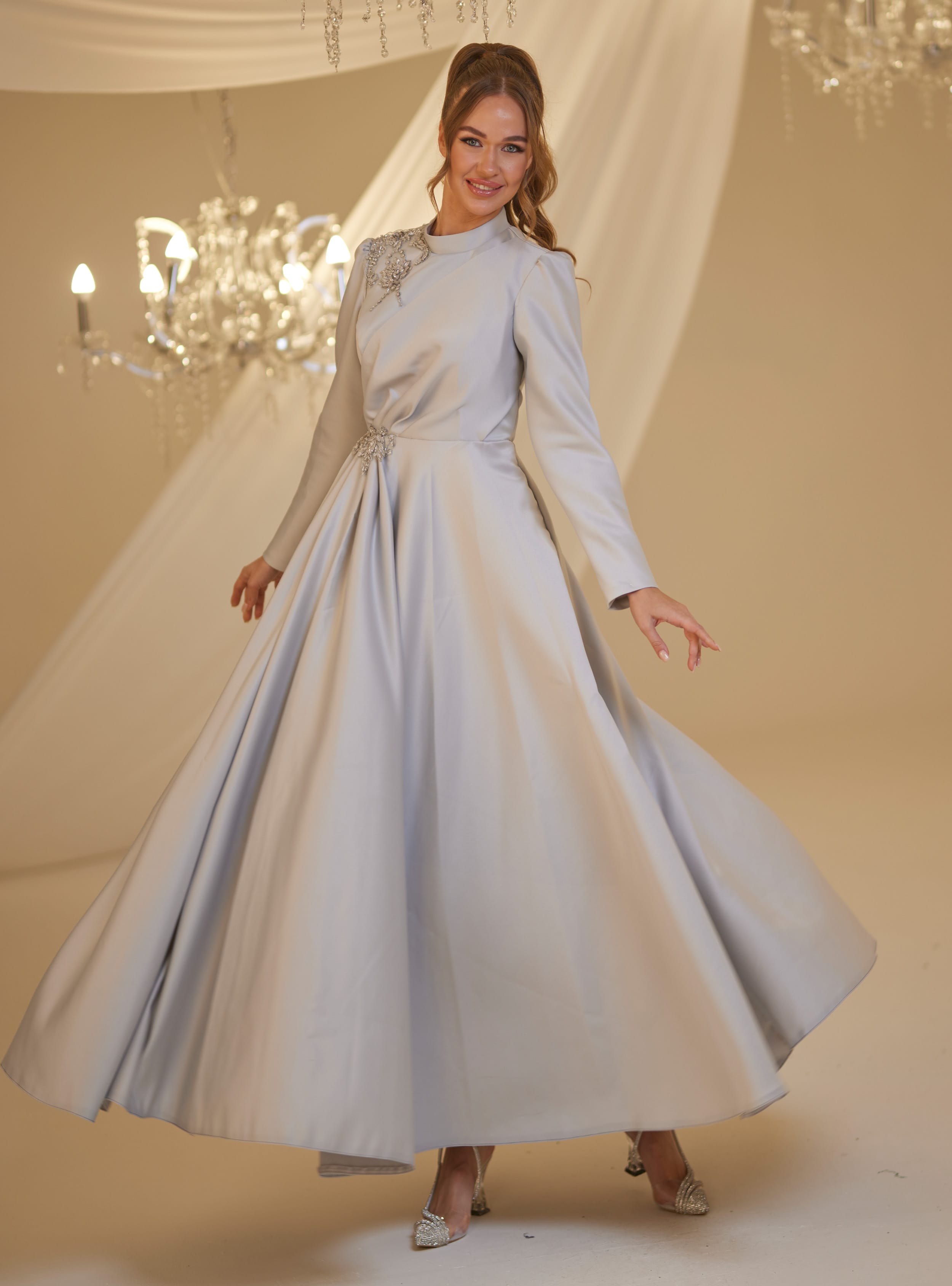 SU ABİYE - Gri - Burak Baran Fashion - Resim 2