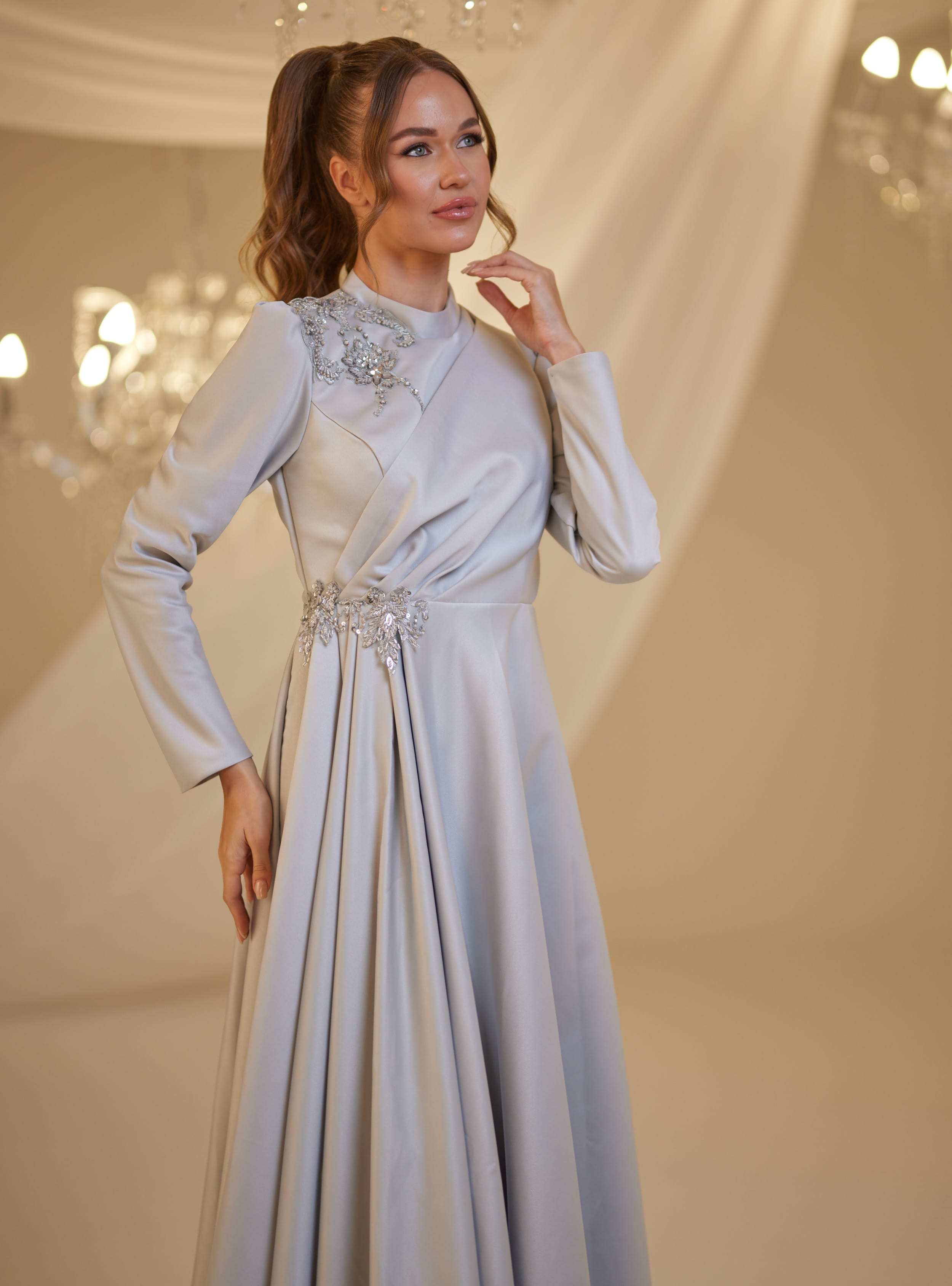 SU ABİYE - Gri - Burak Baran Fashion - Resim 4