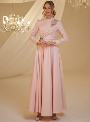 GÜL ABİYE - Pudra - Burak Baran Fashion