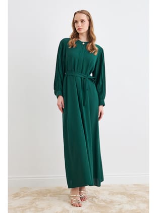 Kolları Piliseli Abaya - Zümrüt