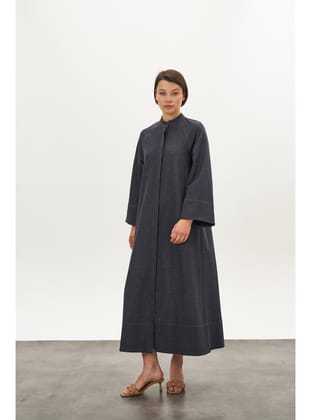 Ferace Denim Elbise Koyu Mavi