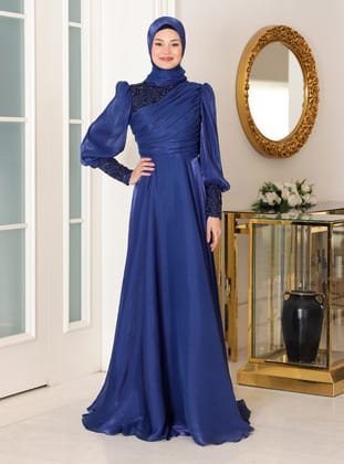 Yağmur Abiye - Lacivert - Azra Design