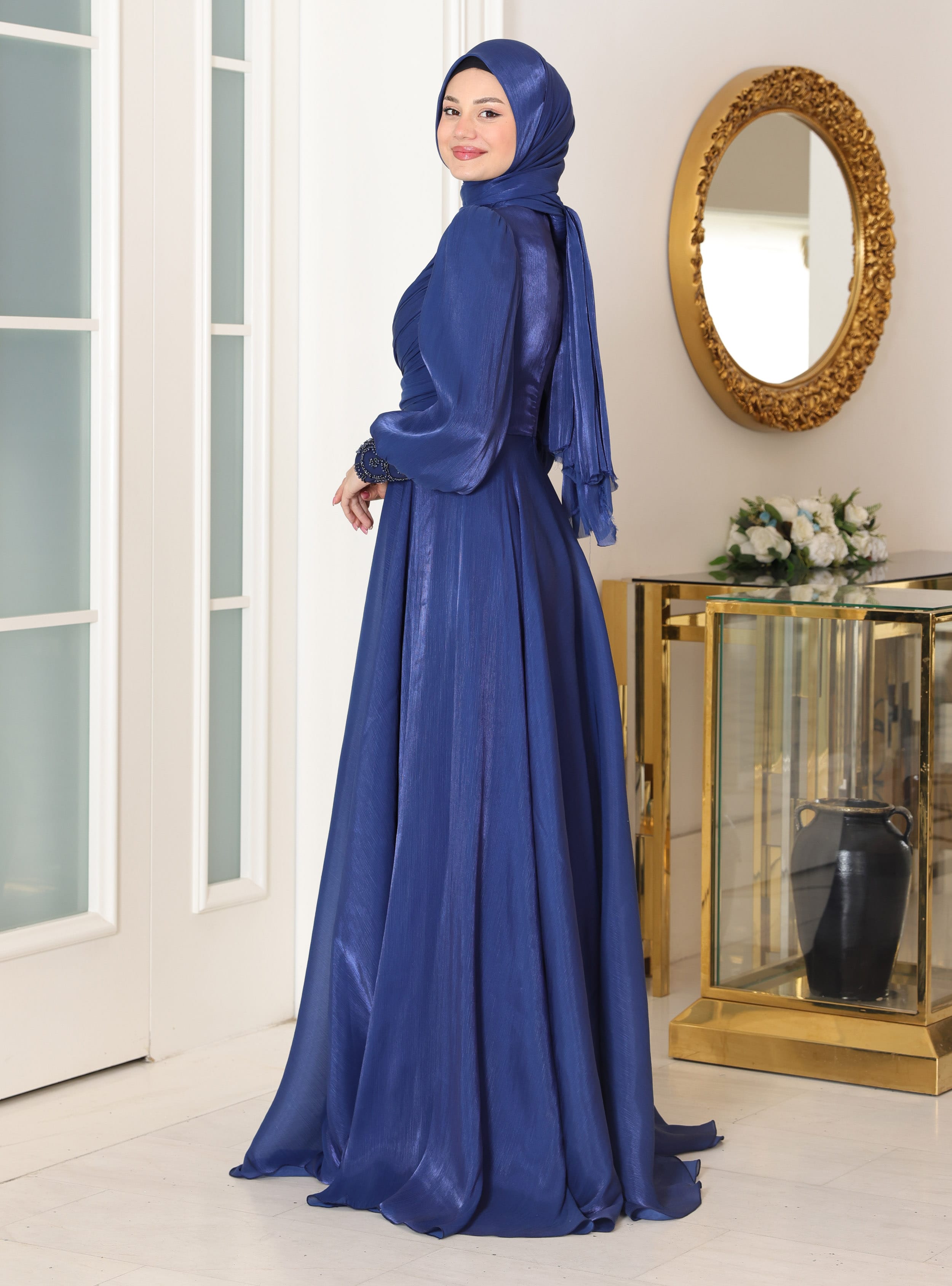 Yağmur Abiye - Lacivert - Azra Design - Resim 2