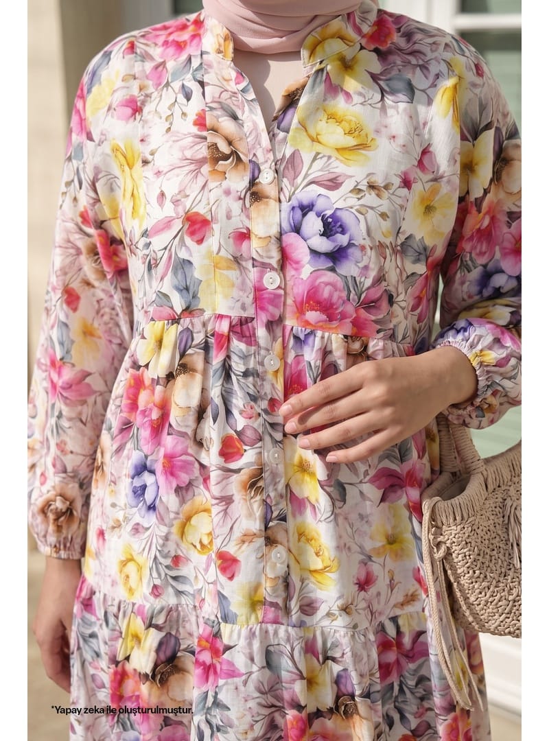 Begonya Çiçeği Pembe Mango Elbise - Resim 2